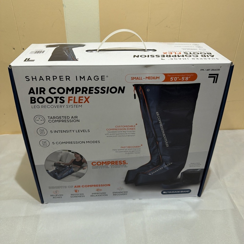Sharper Image‎ Air Compression Boots Flex Leg Recovery System Small/ Medium. New